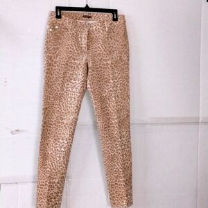 J.Mclaughlin brown tan animal print pants size 4 lux resort classic chic travel